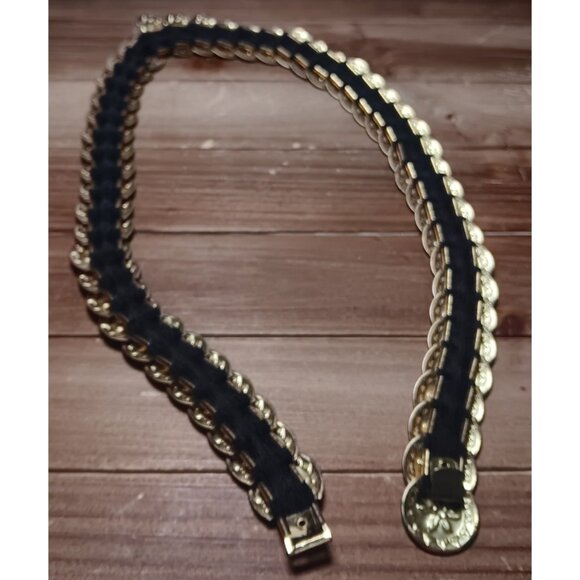 Elastic Stretch Belt Gold Tone Coin Disc Cinch Waist Jewelry 26\